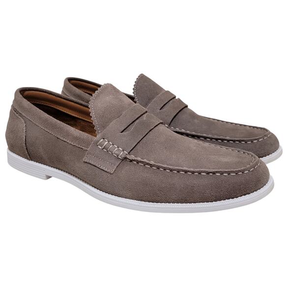 Steve Madden Men Renay Slip On Penny Loafers Size US 11.5M Taupe Grey Suede